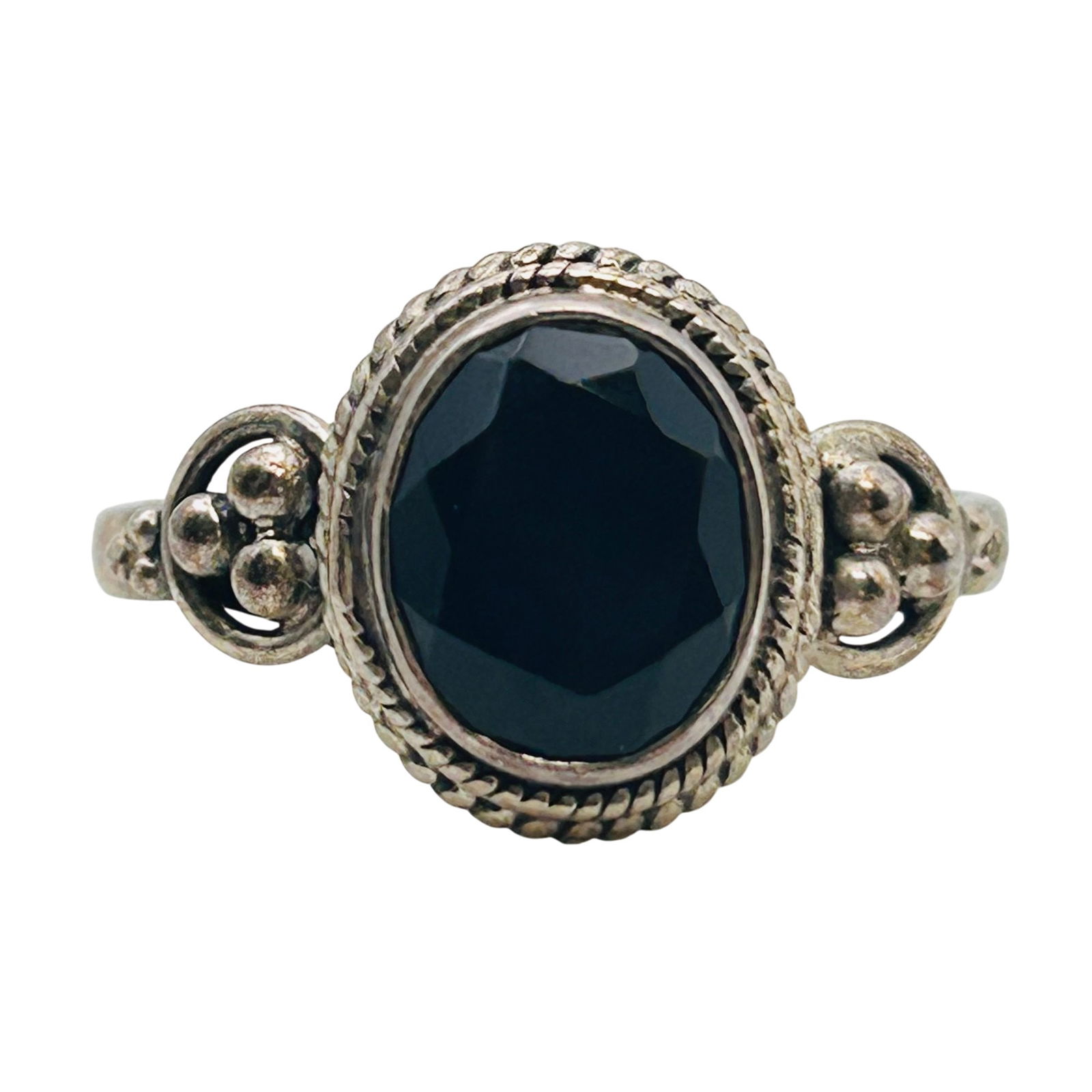 YS Sterling Onyx Oval Ring Size 8.5 (1 of 8)