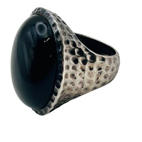 Sterling Onyx Statement Ring Size 5