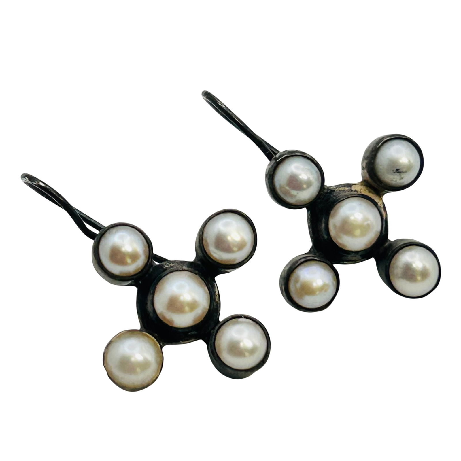 Sterling Pearl Hook Back Earrings (1 of 6)