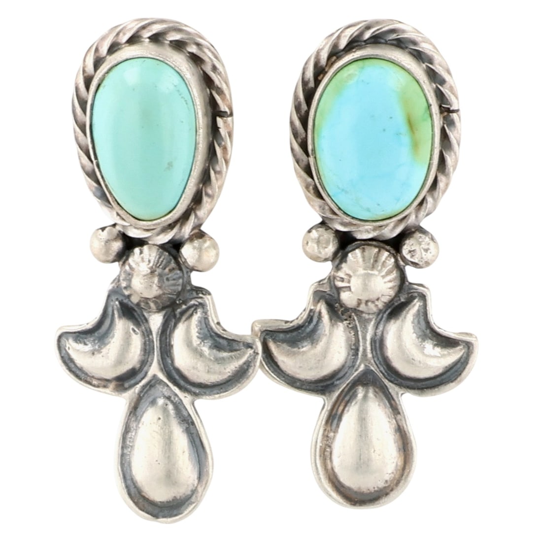 Adrienne Gordon Navajo Sterling Sonoran Gold Turquoise Earrings: Adrienne Gordon Navajo Sterling Sonoran Gold Turquoise Earrings 6.5g