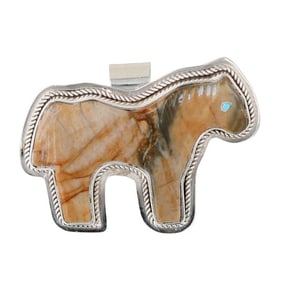 Marvin Pinto Navajo Sterling Multi-Stone Horse Pendant