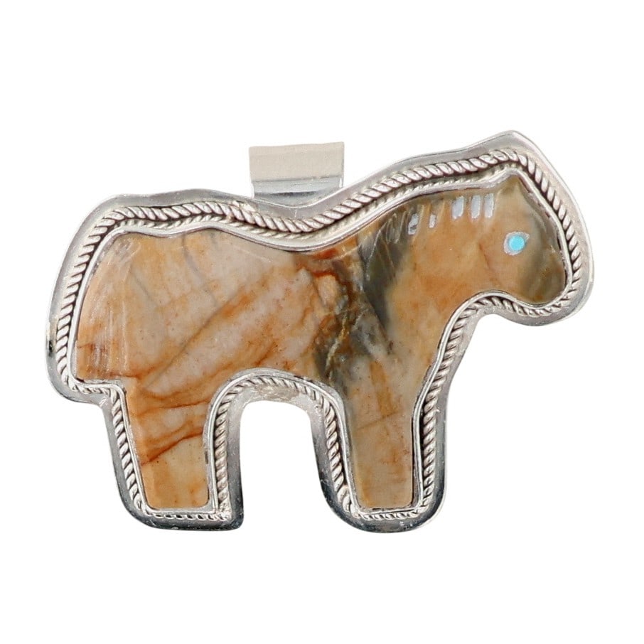 Marvin Pinto Navajo Sterling Multi-Stone Horse Pendant (1 of 4)