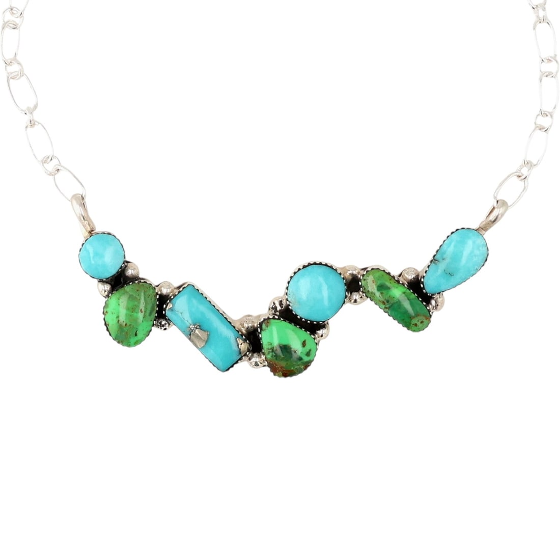 Navajo Sterling Turquoise Necklace (1 of 6)