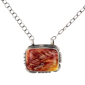 Antoinette Martinez Navajo Sterling Spiny Oyster Necklace