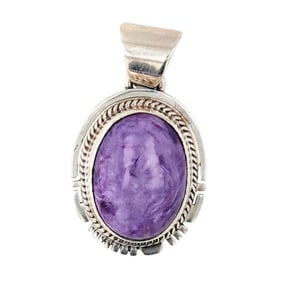 Larson Lee Navajo Sterling Charoite Pendant