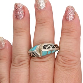 Lonn Parker Navajo Sterling Turquoise Ring Sz 11