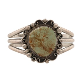 Leslie Nez Navajo Sterling Royston Turquoise Cuff Bracelet