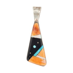 Germane Smith Navajo Sterling Multi-Stone Inlay Pendant