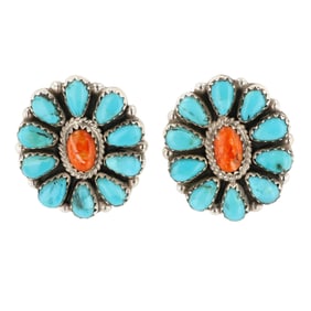 Violet Nez Navajo Sterling Multi-Stone Earrings