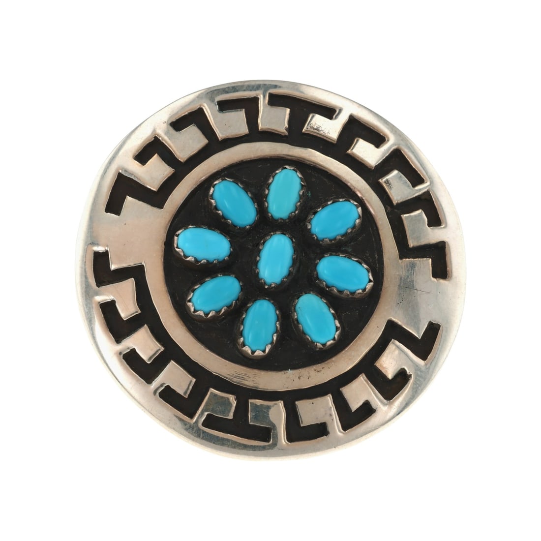 Rosco Scott Navajo Sterling Turquoise Cluster Ring Sz 8 (1 of 7)