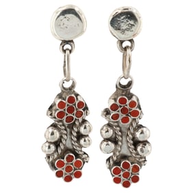 Devin Quam Sterling Snake Eye Coral Earrings