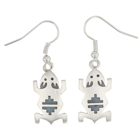 Robert Gene Navajo Plain Silver Lizard Earrings