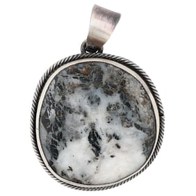 Scott Skeets Navajo Sterling White Buffalo Pendant