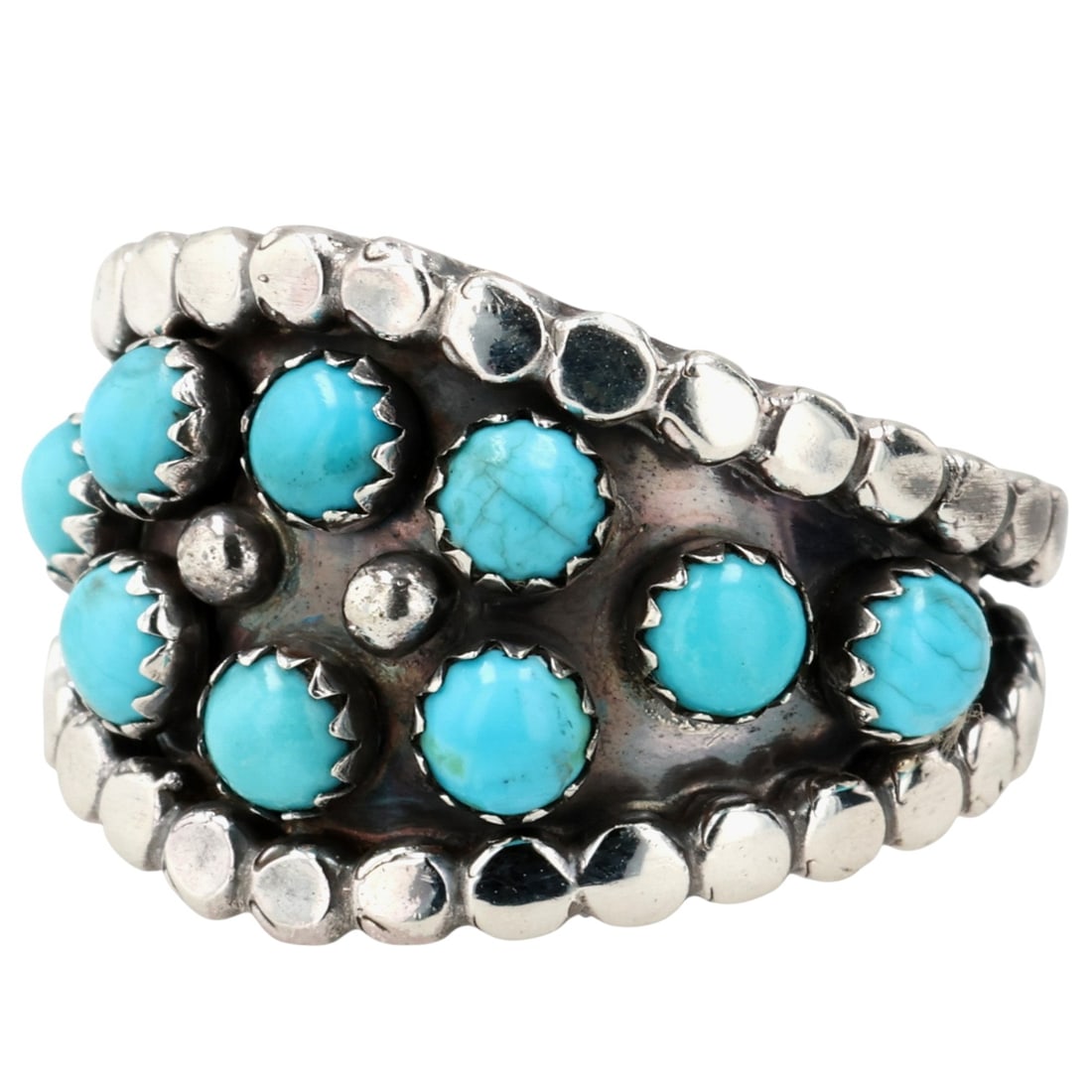 Kenny Lonjose Navajo Sterling Kingman Turquoise Ring Sz 9.25 (1 of 9)
