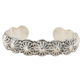 Thomas Yazzie Navajo Plain Silver Cuff Bracelet