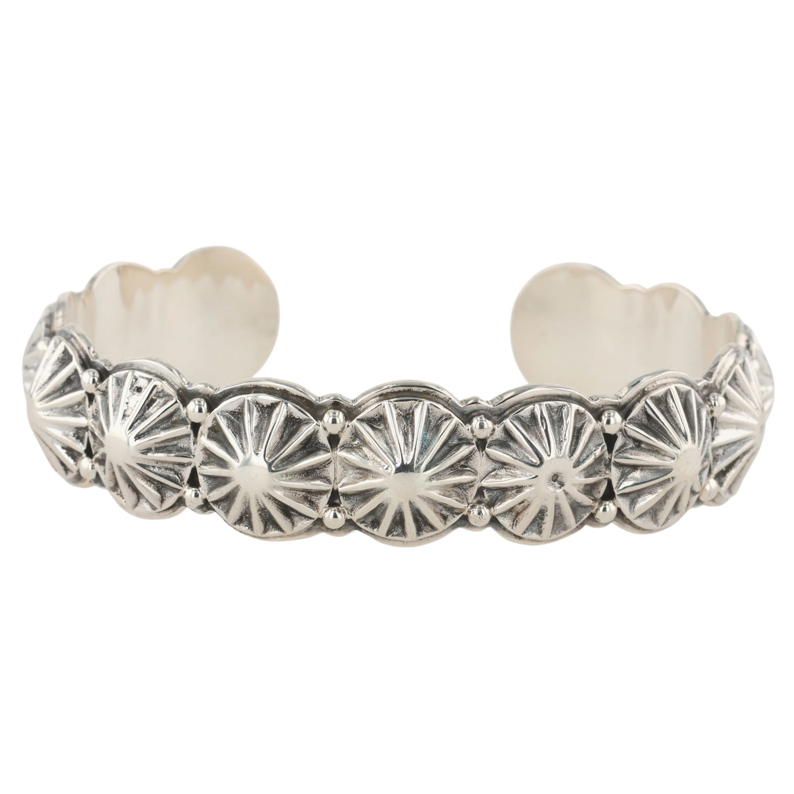Thomas Yazzie Navajo Plain Silver Cuff Bracelet: Thomas Yazzie Navajo Plain Sterling Silver Cuff Bracelet 36g