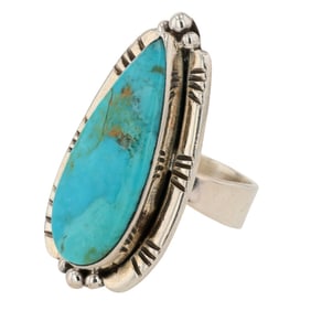 HaDa Collection Sterling Kingman Turquoise Adjustable Ring