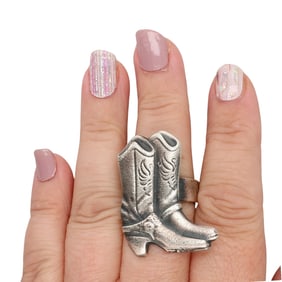 Kevin Billah Plain Silver Boot Adjustable Ring