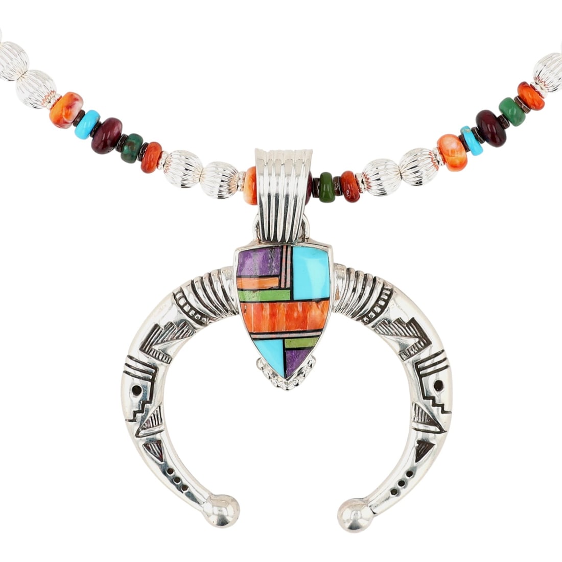 Ben Saunders Navajo Sterling Multi-Stone Necklace (1 of 6)