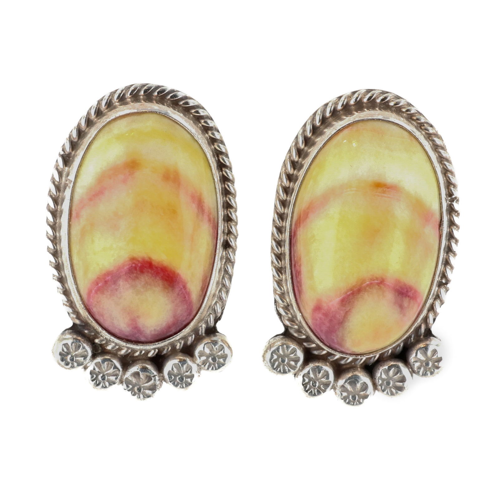 Phillip Yazzie Navajo Sterling Spiny Oyster Earrings (1 of 4)