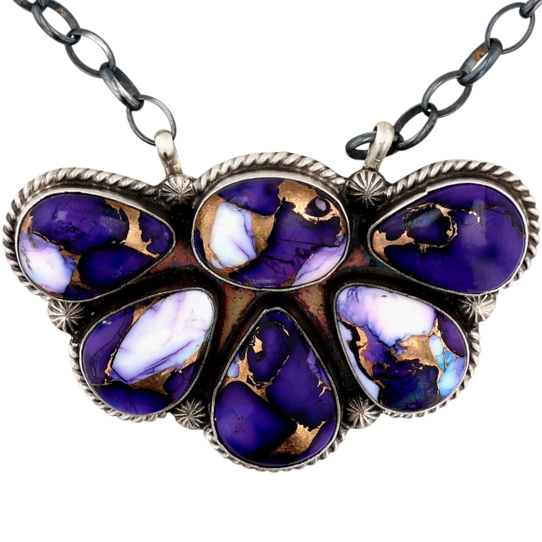 Elouise Kee Navajo Sterling Lavender Dahlia Necklace (1 of 6)