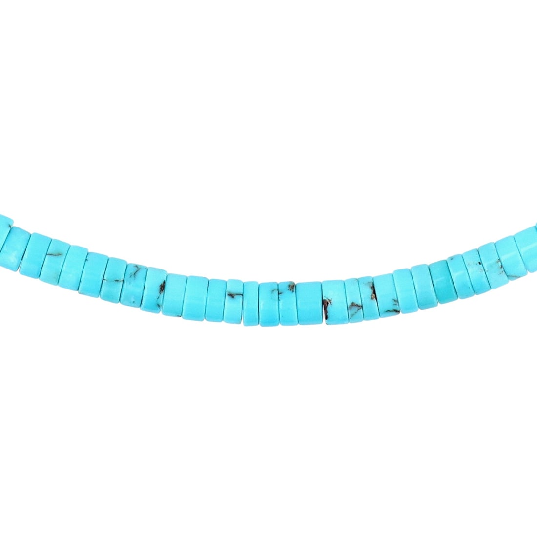 Sterling Prince Turquoise Heishi Beaded Necklace: Sterling Prince Turquoise Heishi Beaded Necklace 17.5g