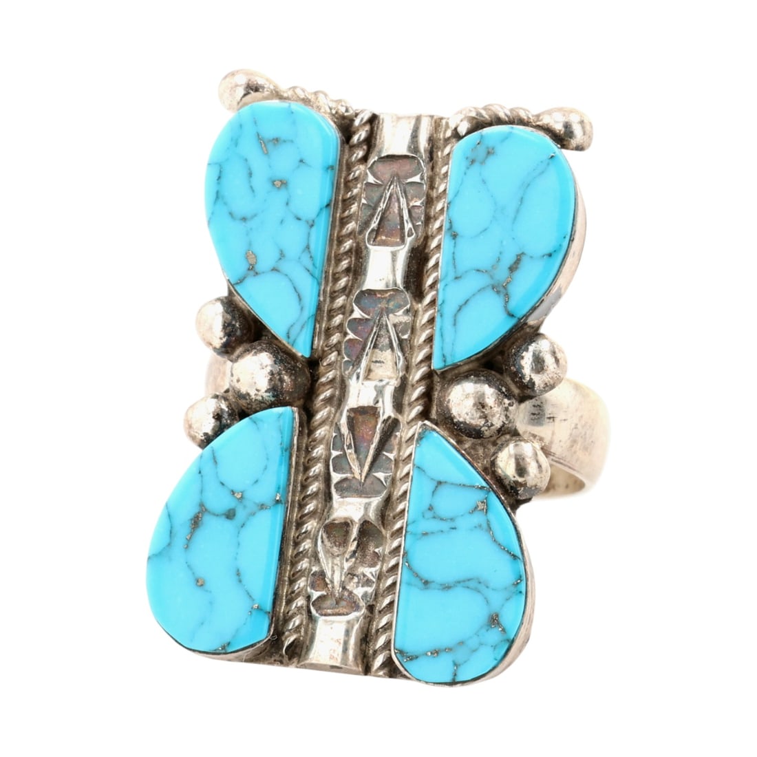 A.J. Gilmore Navajo Sterling Kingman Turquoise Ring Sz 7 (1 of 8)