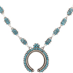 Vincent Shirley Navajo Sterling Turquoise Necklace