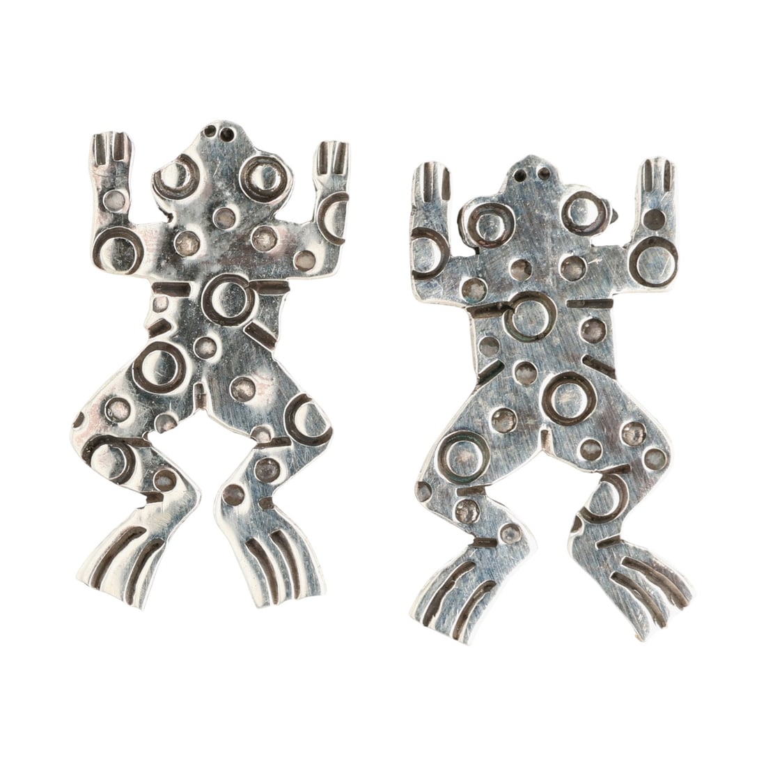 Zandra Tahy Navajo Plain Silver Frog Earrings (1 of 4)