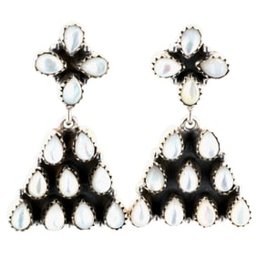 HaDa Collection Sterling Mother-of-Pearl Drop Dangle Earrings