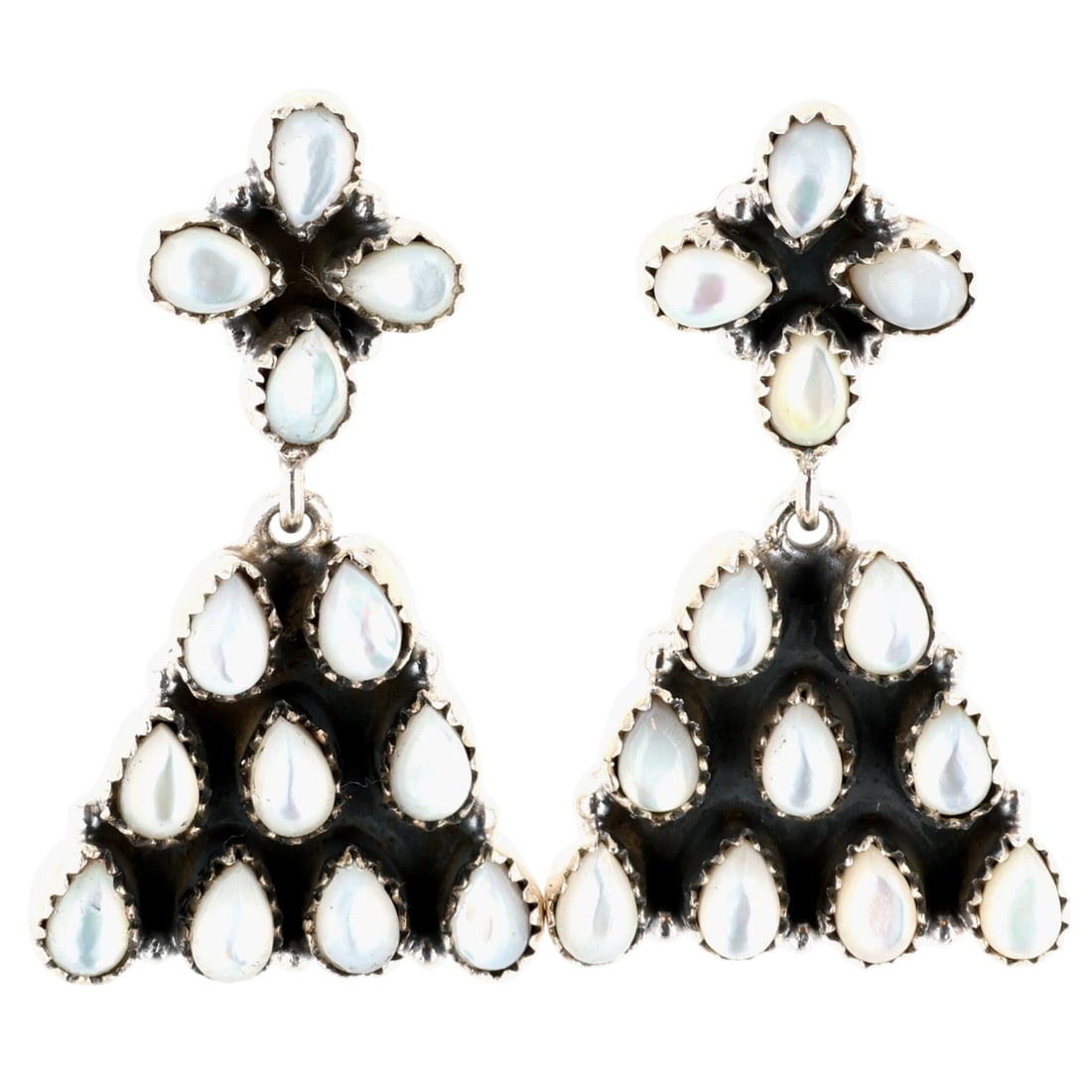 HaDa Collection Sterling Mother-of-Pearl Drop Dangle Earrings: HaDa Collection Sterling Mother-of-Pearl Drop Dangle Earrings 18g