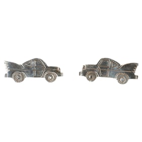 Zandra Tahy Navajo Plain Silver Car Earrings