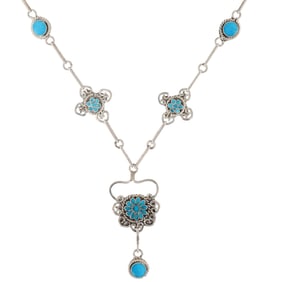 Devin Quam Zuni Sterling Turquoise Necklace