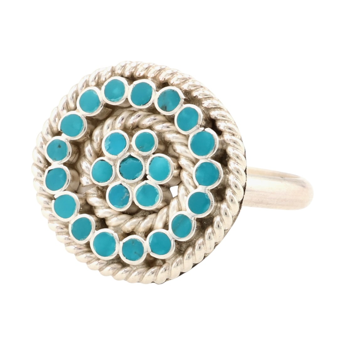 Devin Quam Zuni Sterling Turquoise Ring Sz 7.5: Devin Quam Zuni Sterling Turquoise Ring Sz 7.5, 5g