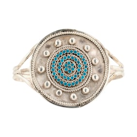 Devin Quam Zuni Sterling Turquoise Cuff Bracelet