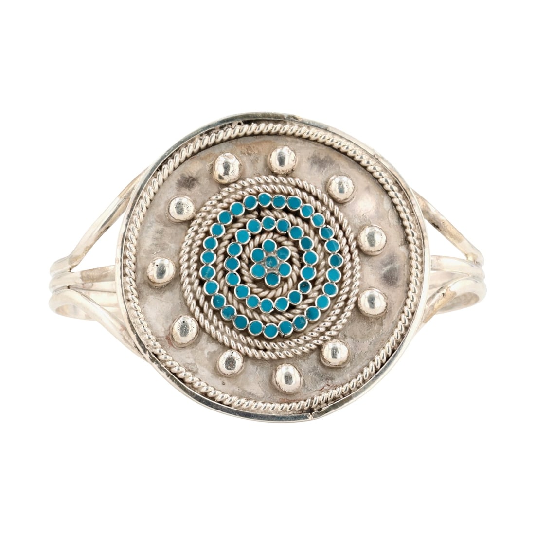 Devin Quam Zuni Sterling Turquoise Cuff Bracelet: Devin Quam Zuni Sterling Turquoise Cuff Bracelet 37g
