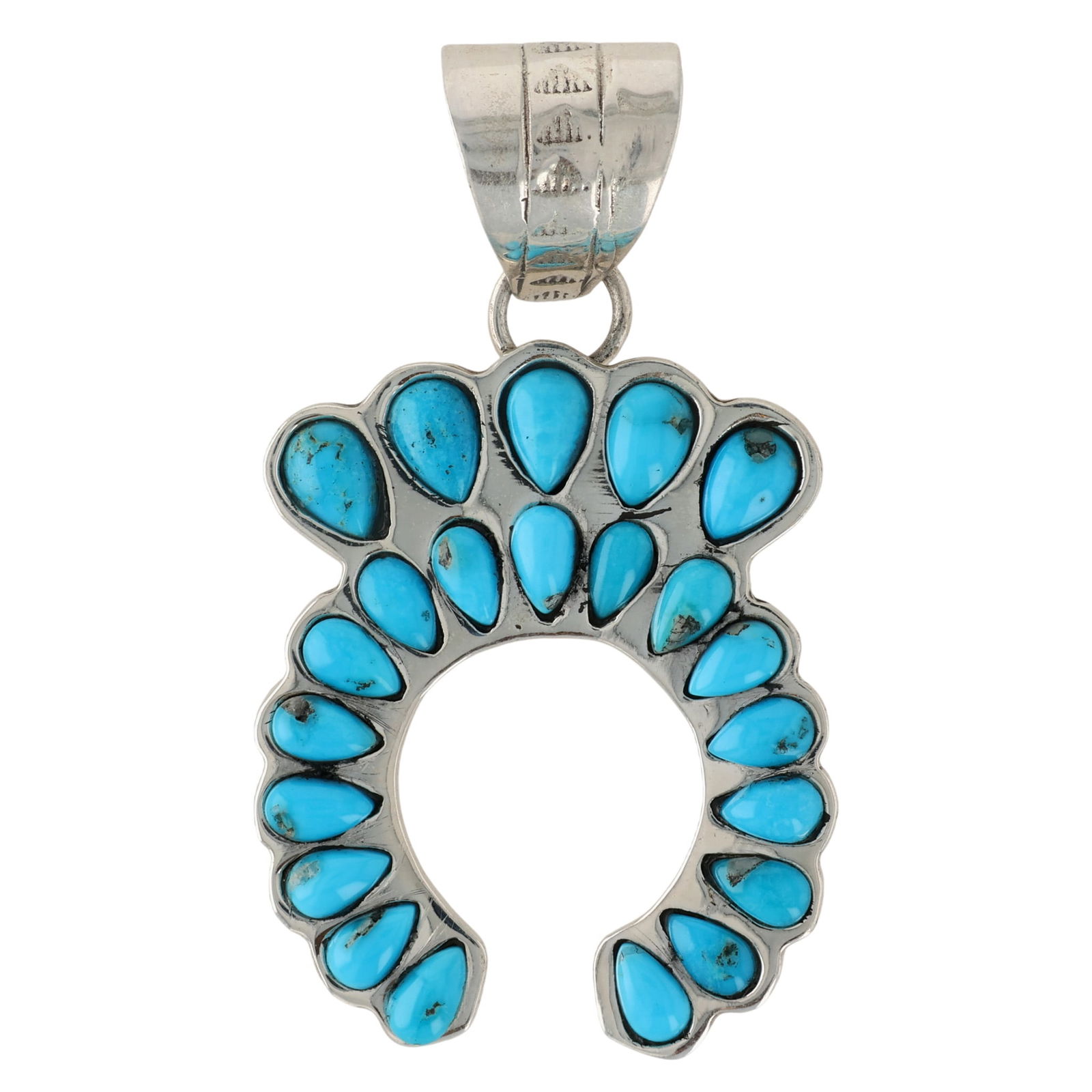 Jimson Belin Navajo Sterling Sleeping Beauty Turquoise Naja Pendant: Jimson Belin Navajo Sterling Sleeping Beauty Turquoise Naja Pendant 9g