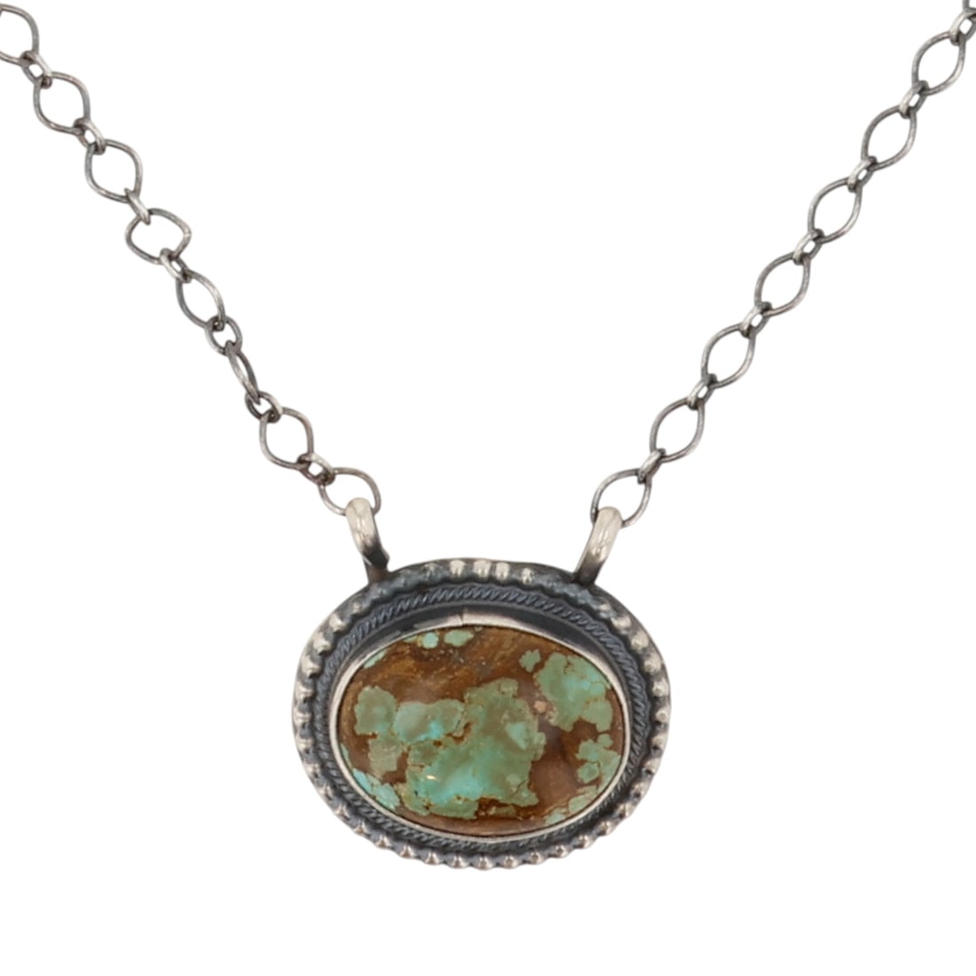 Antoinette Martinez Navajo Sterling #8 Turquoise Necklace: Antoinette Martinez Navajo Sterling #8 Turquoise Necklace 11.5g