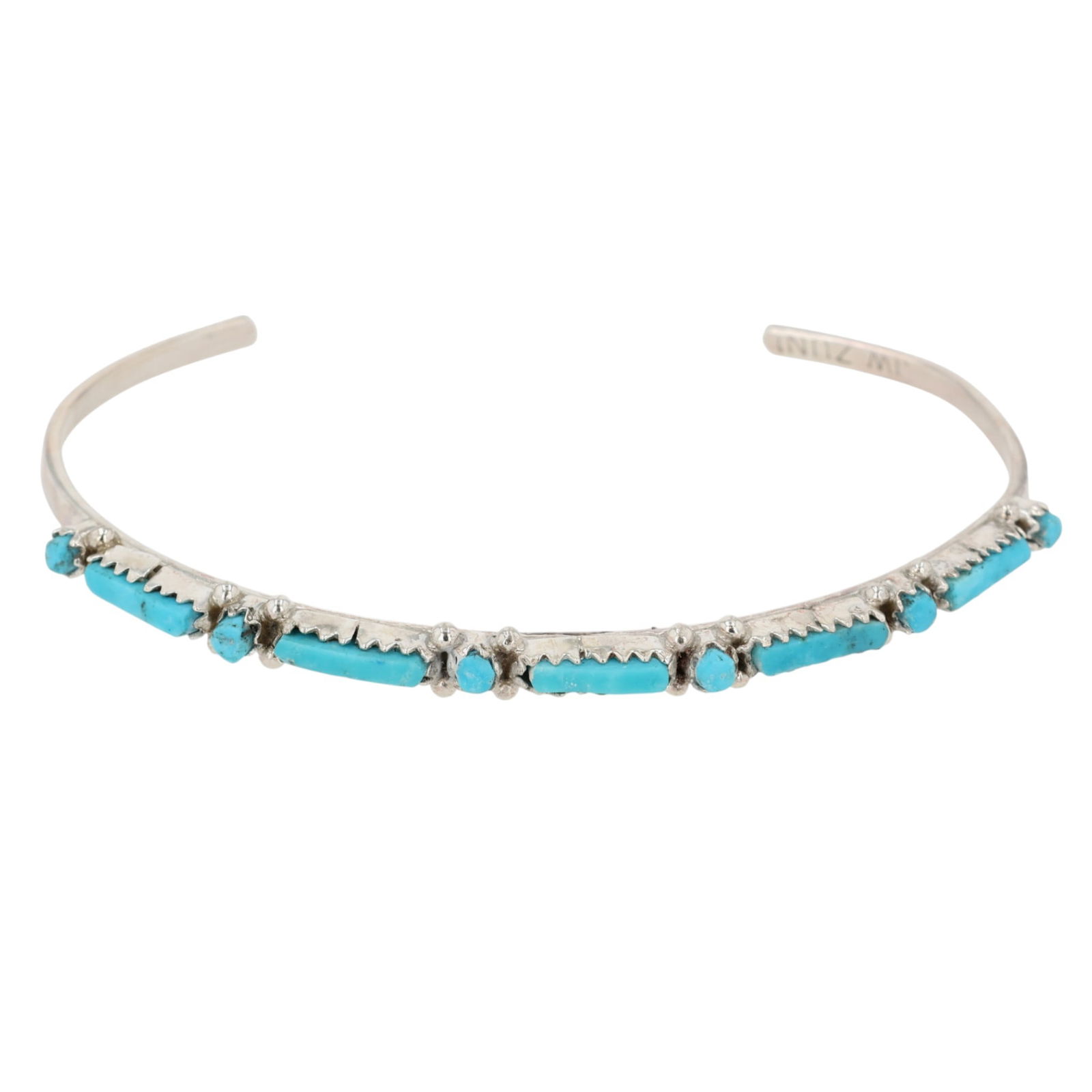 Judy Wallace Zuni Sterling Turquoise Cuff Bracelet: Judy Wallace Zuni Sterling Turquoise Cuff Bracelet 6g