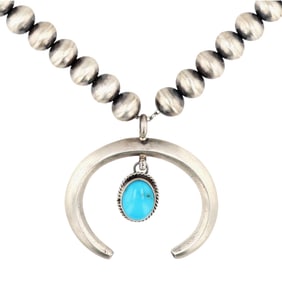 Rena Begay Navajo Sterling Kingman Turquoise Handmade Necklace