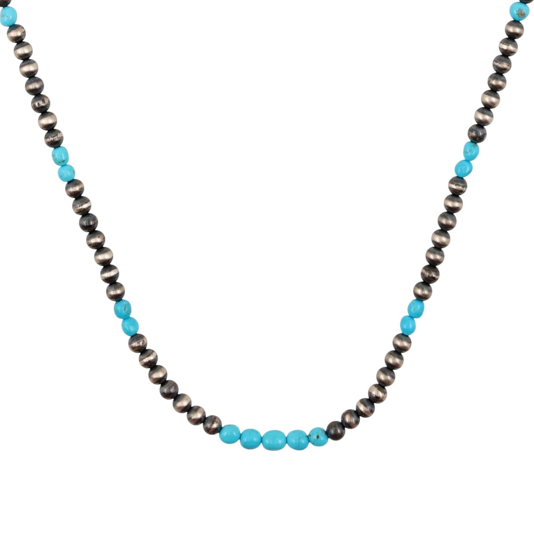 Mason Lee Navajo Pearl Sterling Turquoise Necklace: Mason Lee Navajo Sterling Pearl Turquoise Necklace 52g