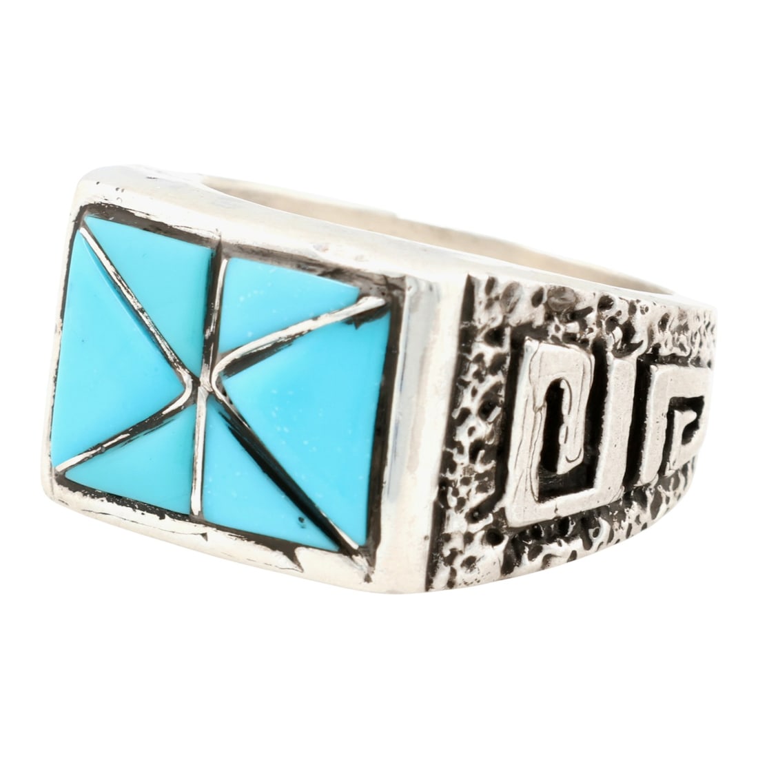 Claudine Haloo Zuni Sterling Turquoise Ring Sz 10 (1 of 8)