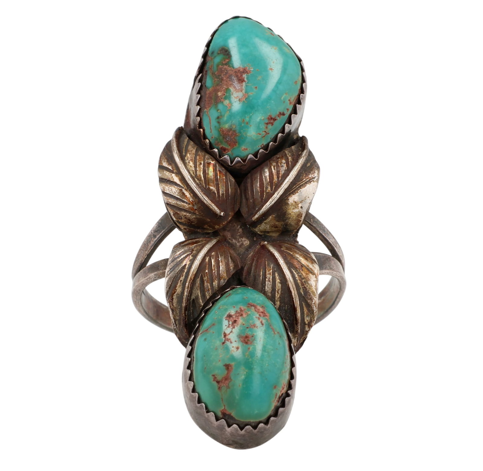 Vintage Navajo Sterling Turquoise Ring Sz 8 (1 of 5)