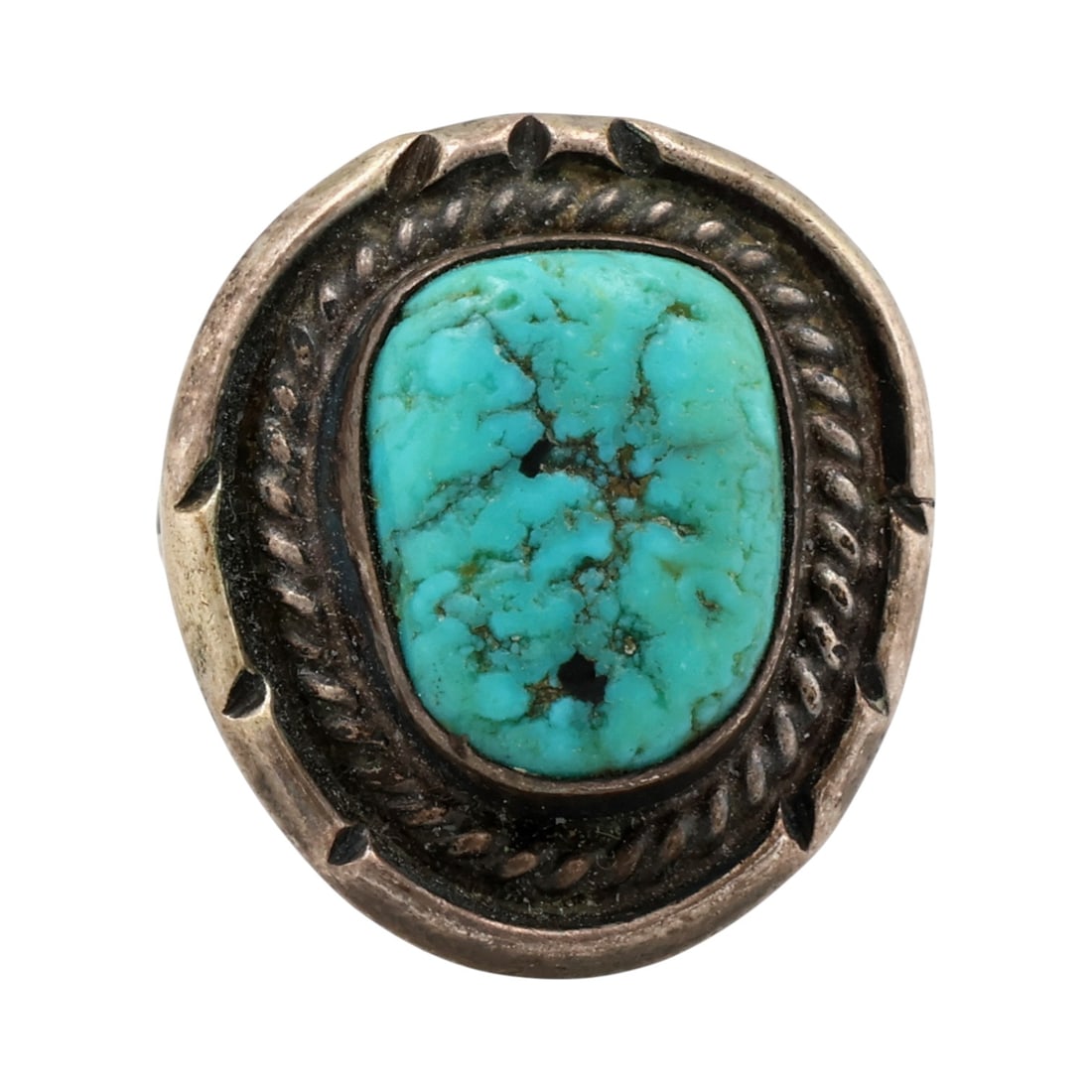 Vintage Navajo Sterling Turquoise Ring Sz 4 (1 of 7)