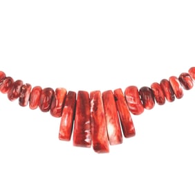 Navajo Sterling Spiny Oyster Necklace