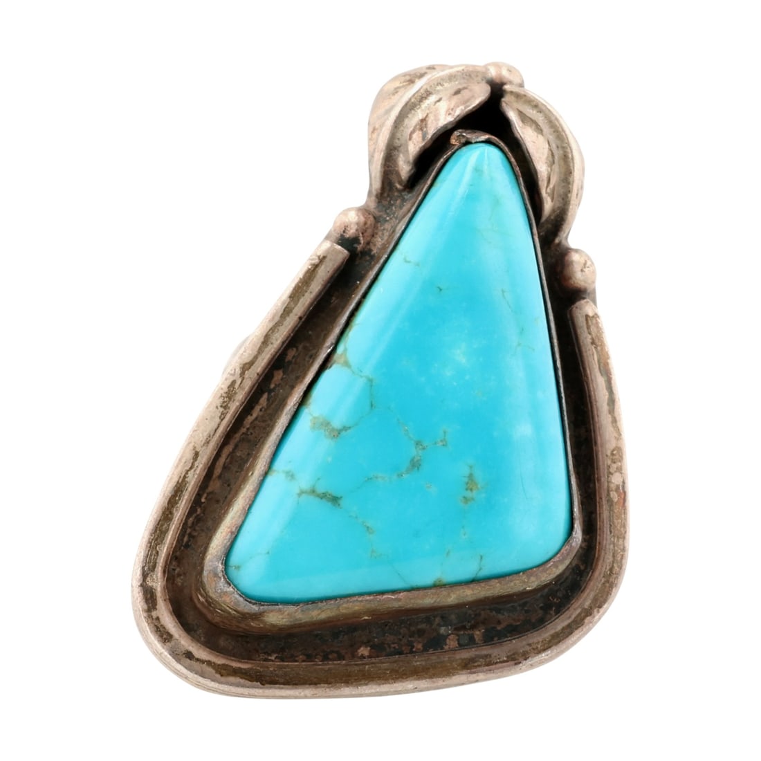 Vintage Mexico Sterling Turquoise Ring Sz 6: Vintage Mexico Sterling Turquoise Ring Sz 6, 9.5g