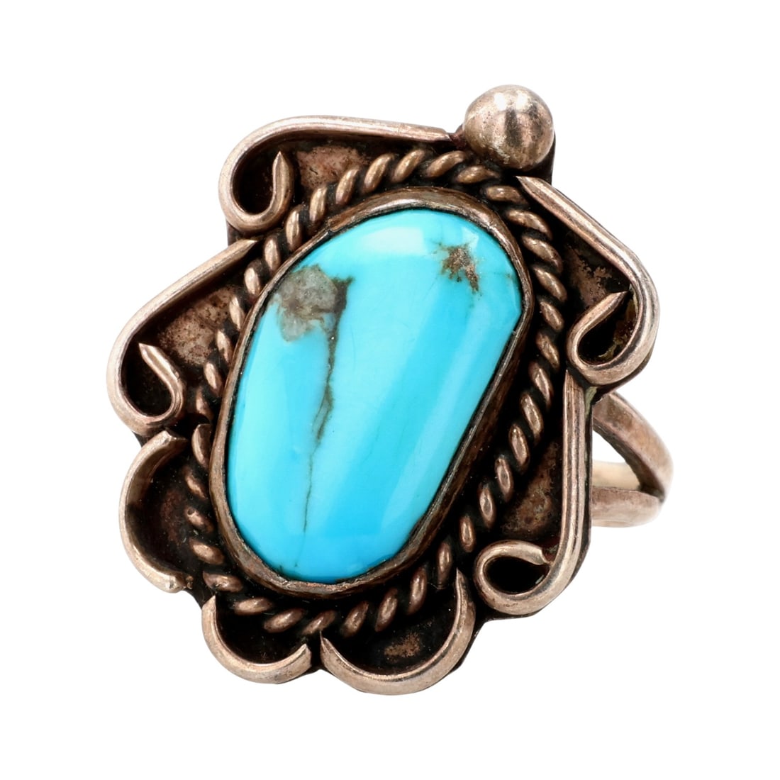 Vintage Navajo Sterling Turquoise Ring Sz 6.75 (1 of 7)
