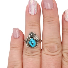 Vintage Navajo Sterling Turquoise Ring Sz 6