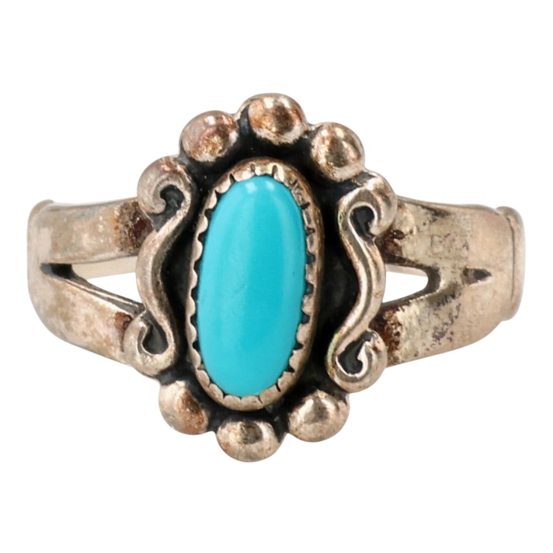 Bell Trading Post Sterling Turquoise Ring Sz 3 (1 of 8)
