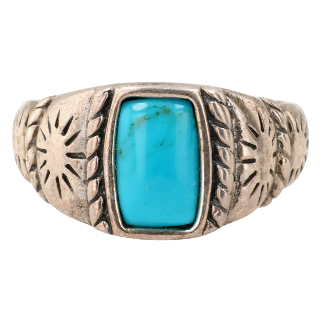 Shube's Manufacturing Sterling Turquoise Ring Sz 7.75 (1 of 8)